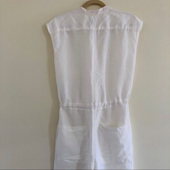 NSF Helga White Utility Wide Leg Jumpsuit Boilersuit P / S Linen Blend Resort - Picture 6 of 16